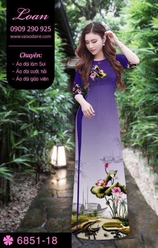 Vải áo dài hoa Sen