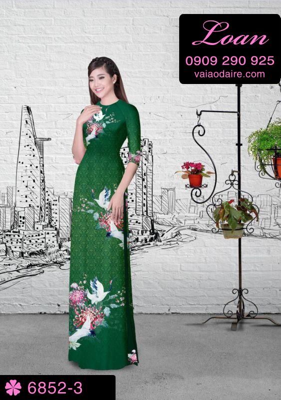 Vải áo dài chim Hạc