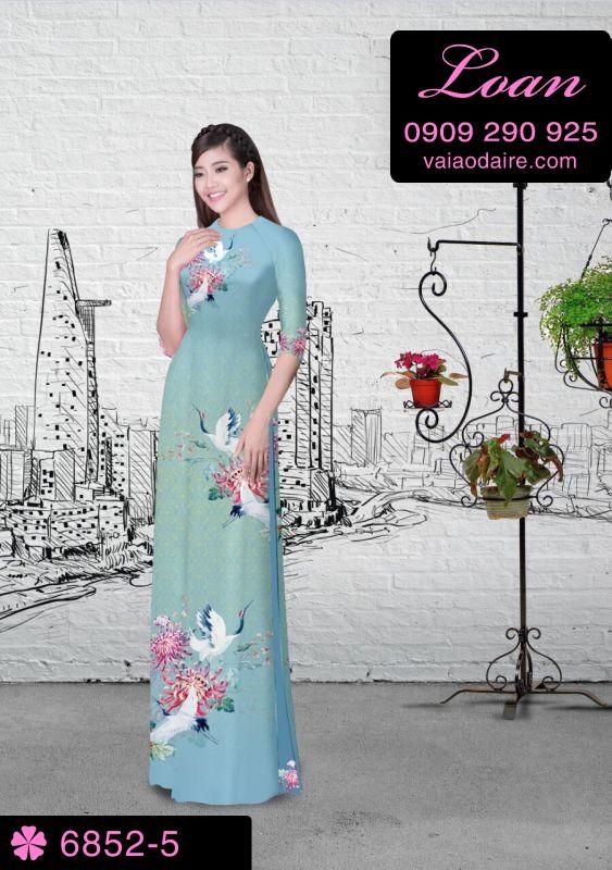 Vải áo dài chim Hạc