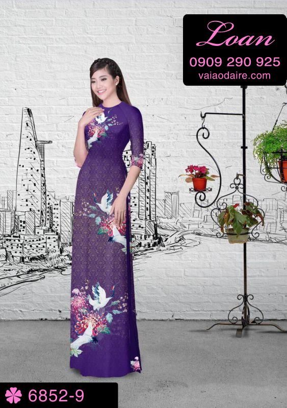 Vải áo dài chim Hạc