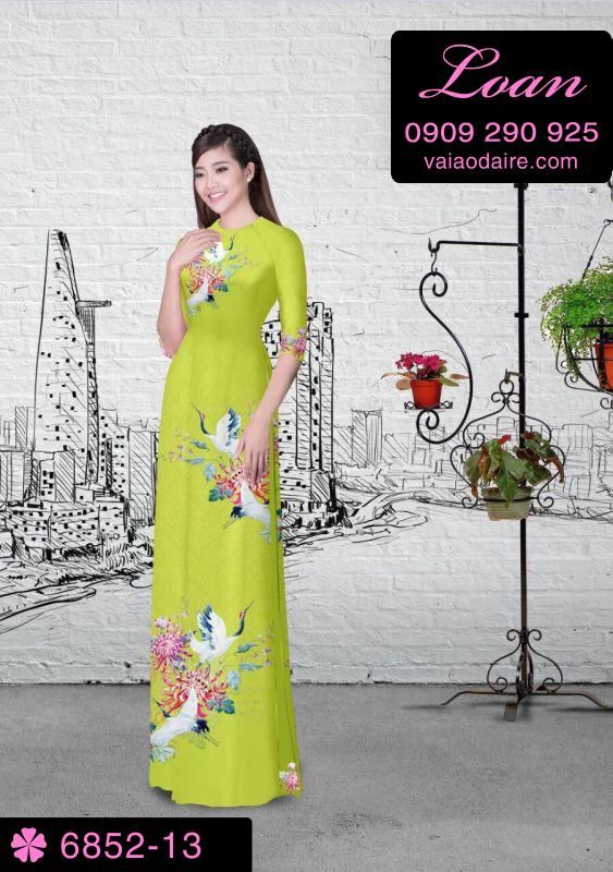 Vải áo dài chim Hạc