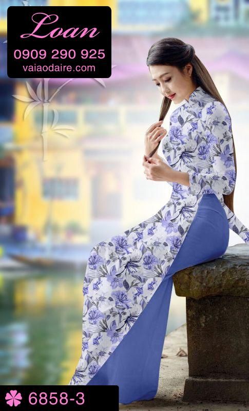 Vải áo dài hoa nhí