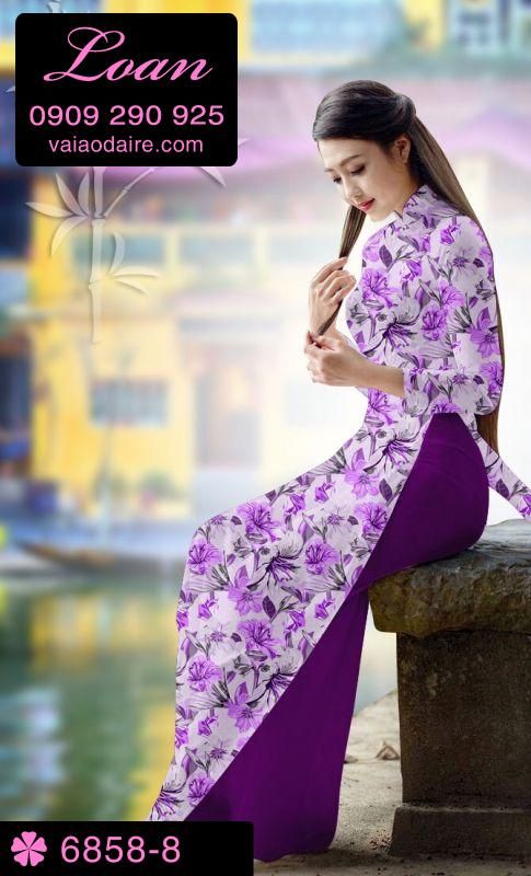 Vải áo dài hoa nhí