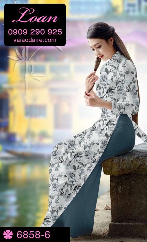 Vải áo dài hoa nhí