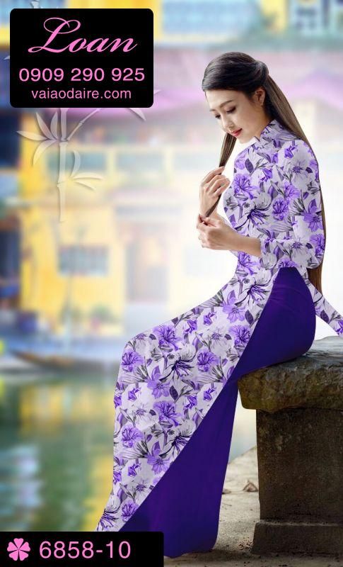 Vải áo dài hoa nhí