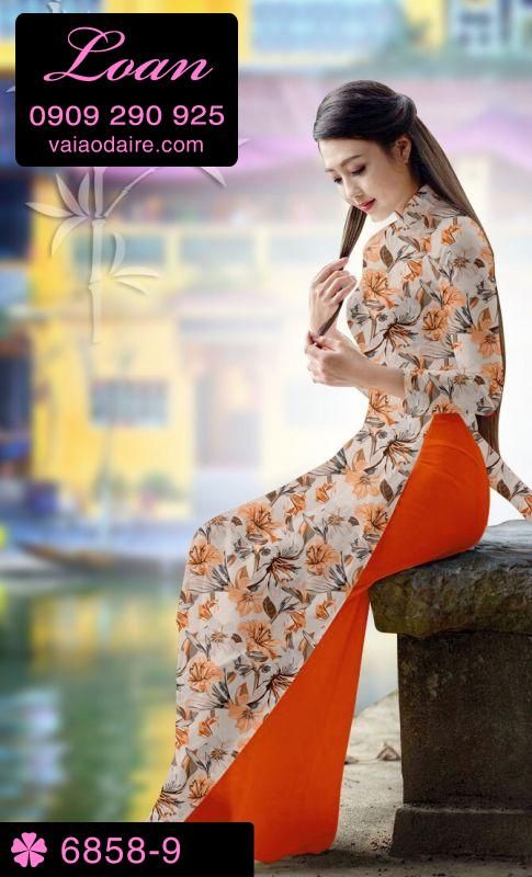 Vải áo dài hoa nhí