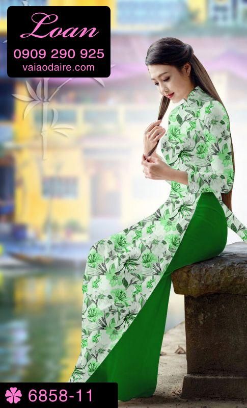 Vải áo dài hoa nhí