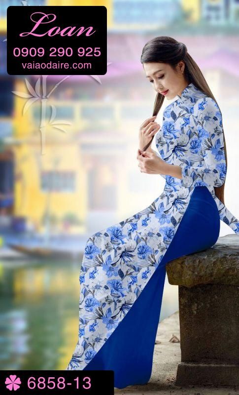 Vải áo dài hoa nhí