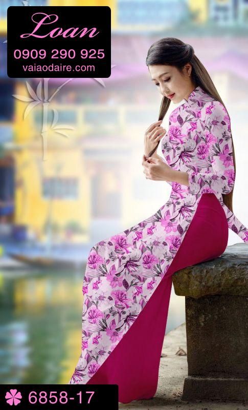 Vải áo dài hoa nhí