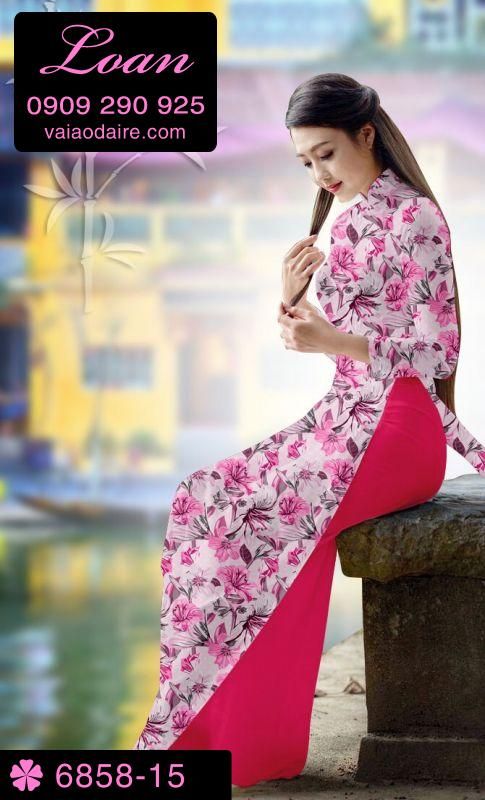 Vải áo dài hoa nhí