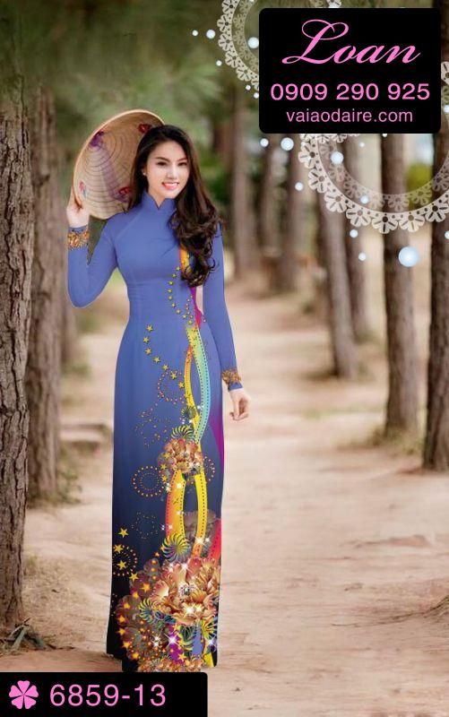Vải áo dài hoa văn lấp lánh