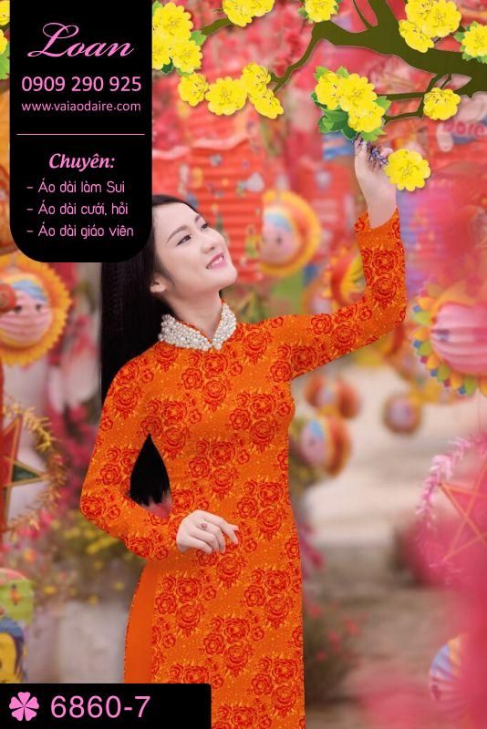 Vải áo dài hoa nhí