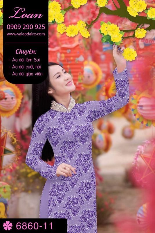 Vải áo dài hoa nhí