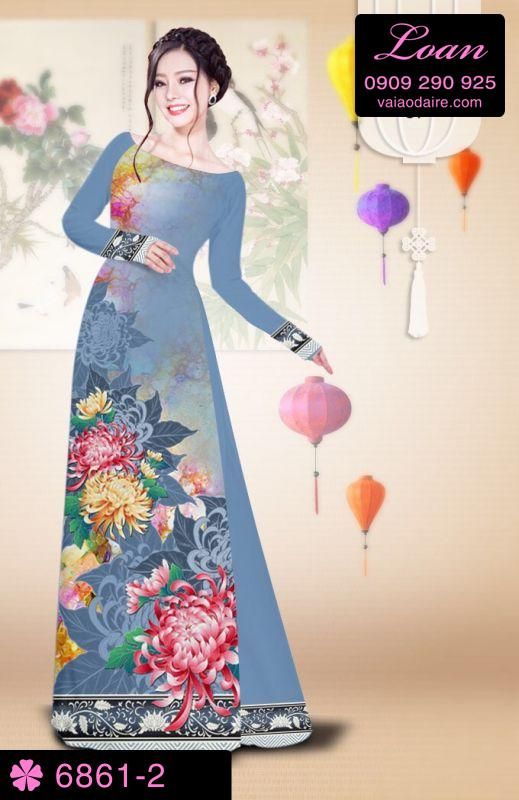 Vải áo dài hoa Cúc