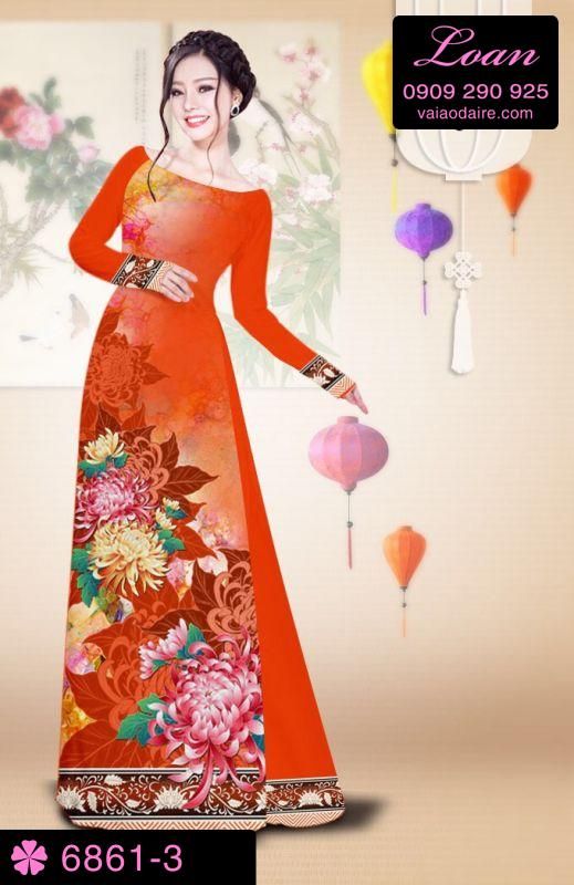 Vải áo dài hoa Cúc