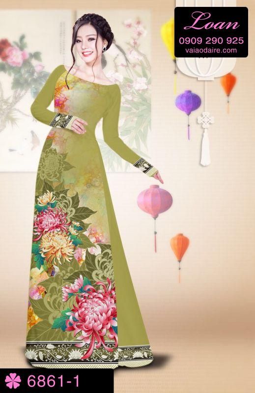 Vải áo dài hoa Cúc