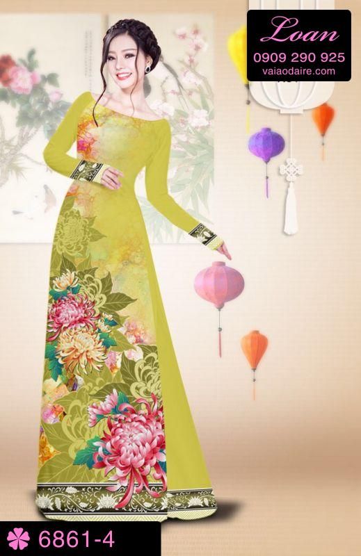 Vải áo dài hoa Cúc