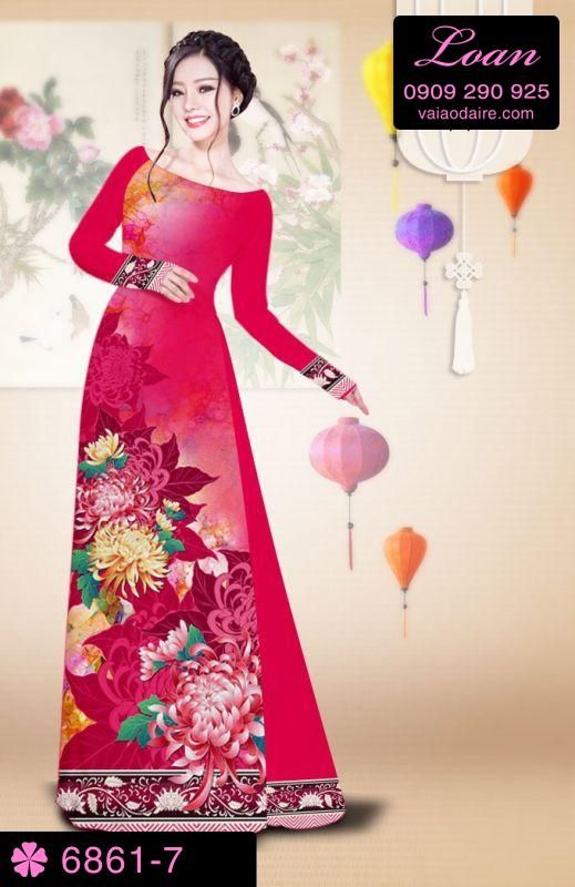 Vải áo dài hoa Cúc