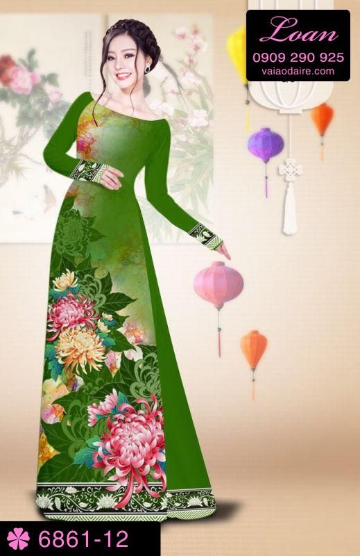 Vải áo dài hoa Cúc