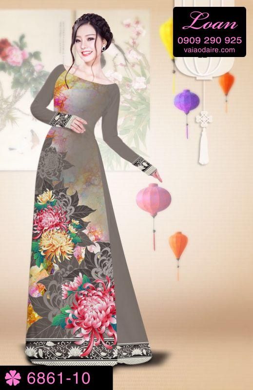Vải áo dài hoa Cúc