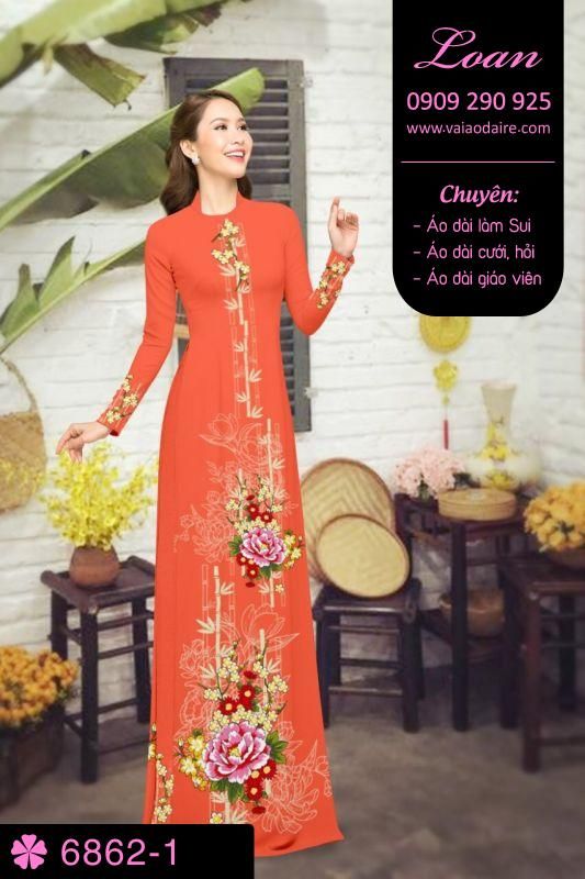 Vải áo dài hoa 3D