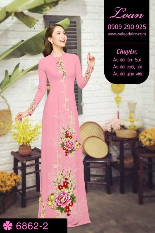 Vải áo dài hoa 3D