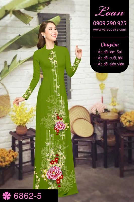 Vải áo dài hoa 3D