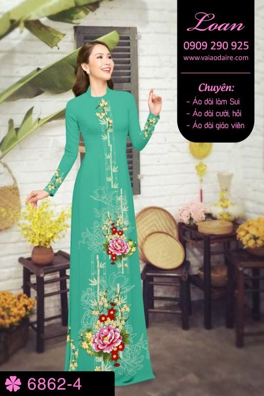 Vải áo dài hoa 3D