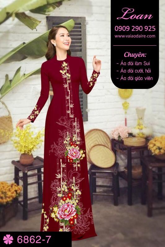 Vải áo dài hoa 3D