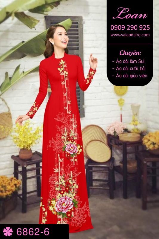 Vải áo dài hoa 3D