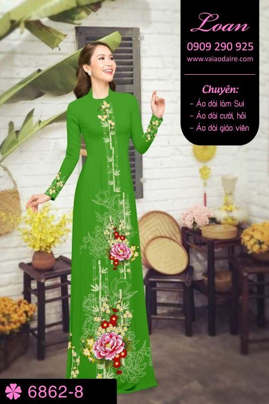 Vải áo dài hoa 3D