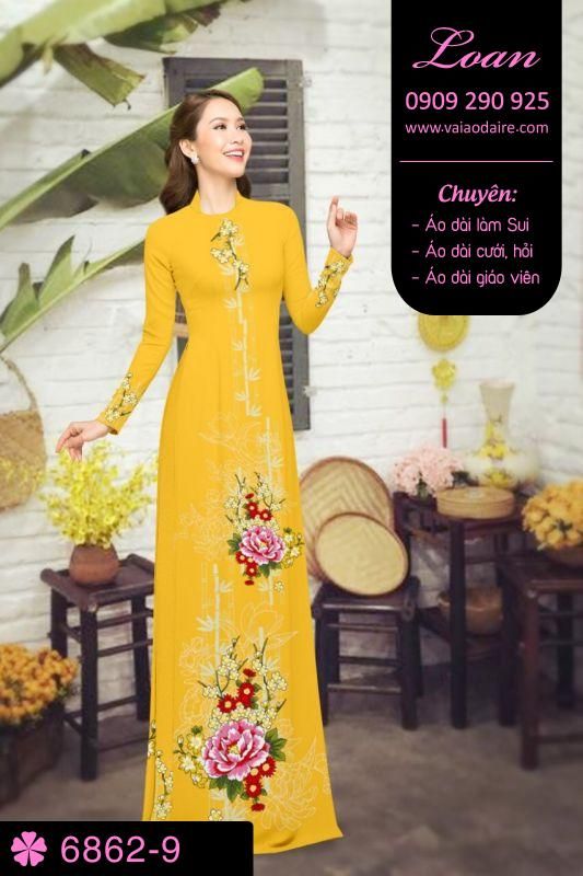 Vải áo dài hoa 3D