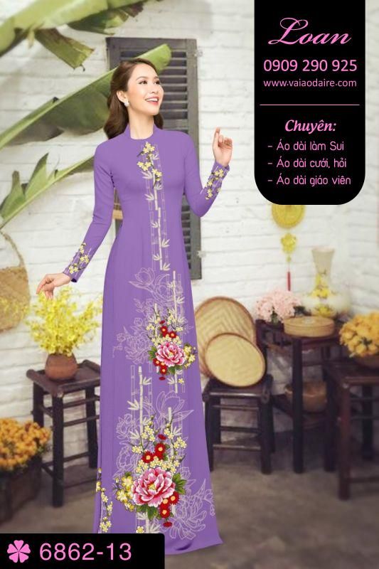 Vải áo dài hoa 3D