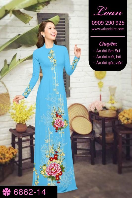 Vải áo dài hoa 3D