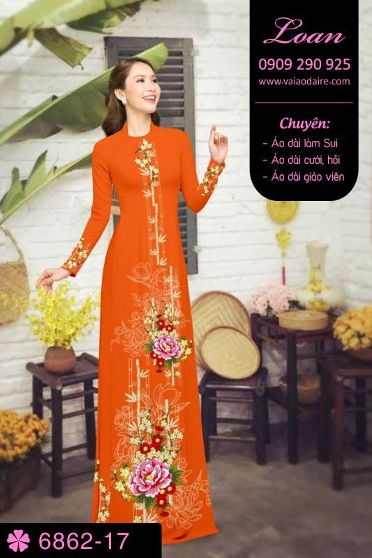 Vải áo dài hoa 3D