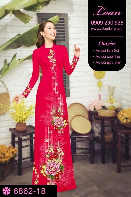 Vải áo dài hoa 3D