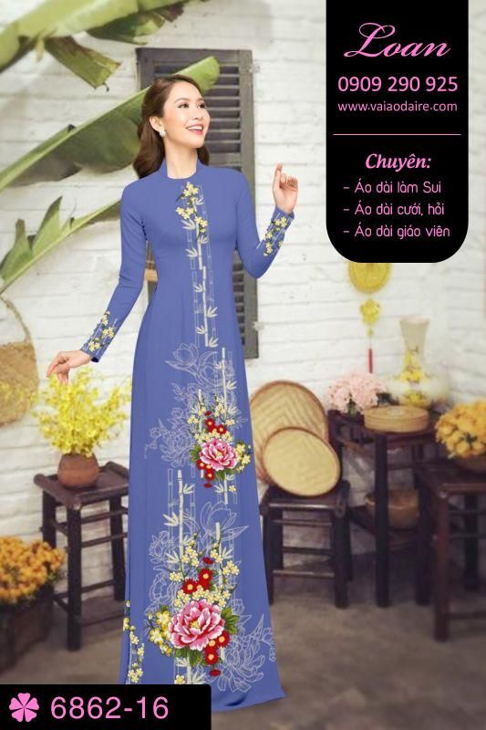 Vải áo dài hoa 3D