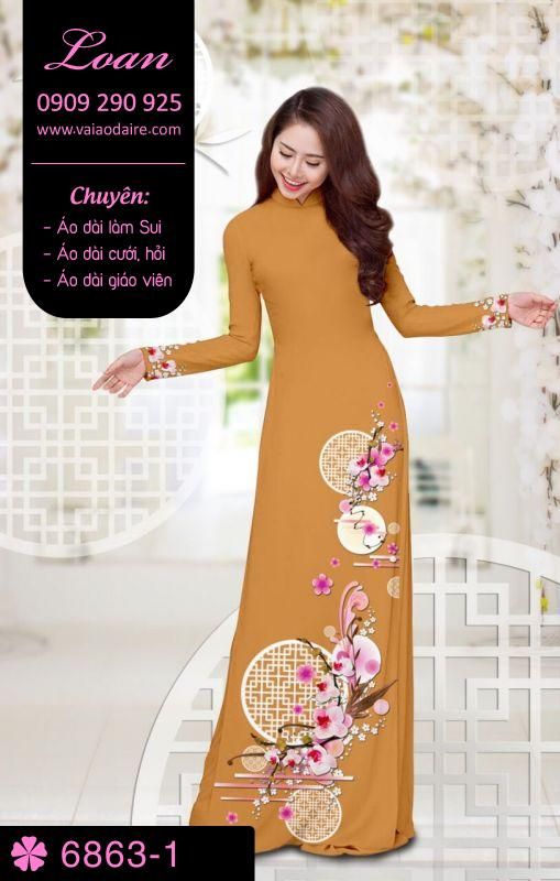 Vải áo dài hoa 3D