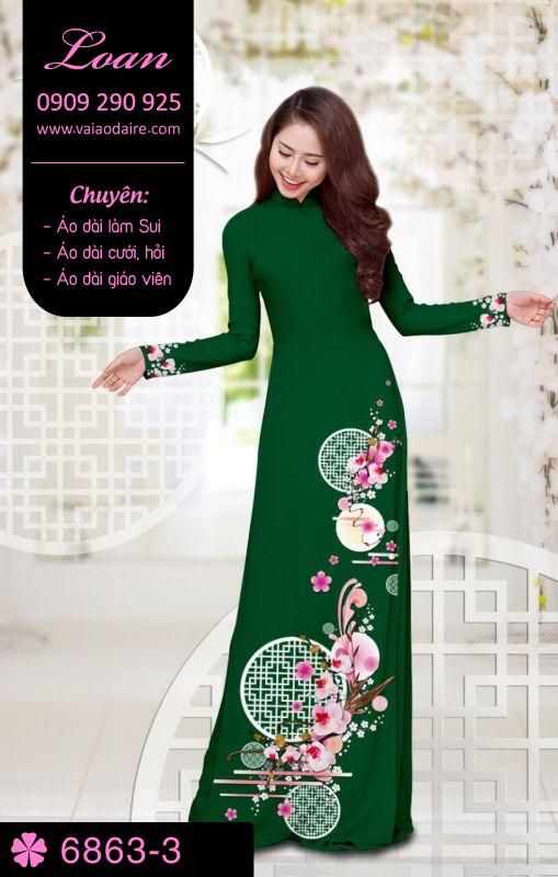 Vải áo dài hoa 3D