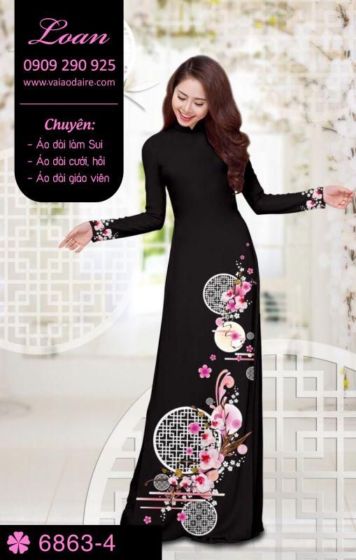 Vải áo dài hoa 3D