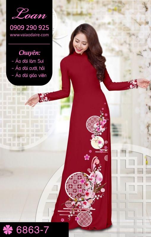 Vải áo dài hoa 3D