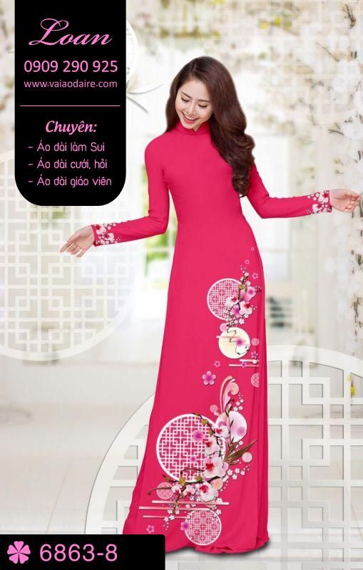 Vải áo dài hoa 3D