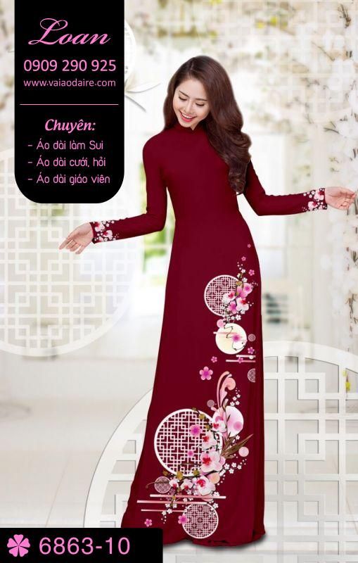 Vải áo dài hoa 3D