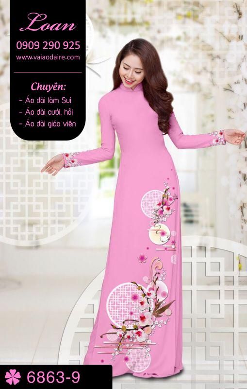 Vải áo dài hoa 3D