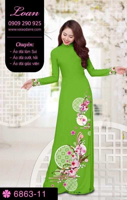 Vải áo dài hoa 3D