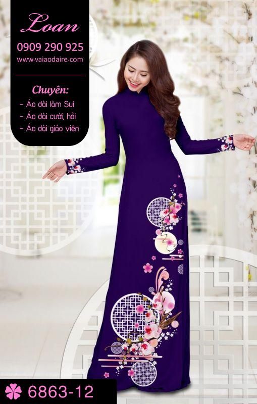 Vải áo dài hoa 3D