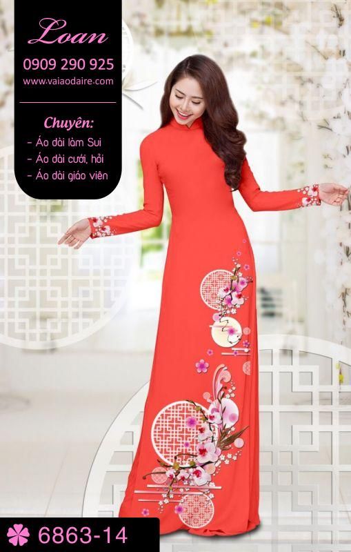 Vải áo dài hoa 3D