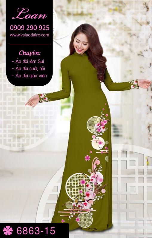 Vải áo dài hoa 3D