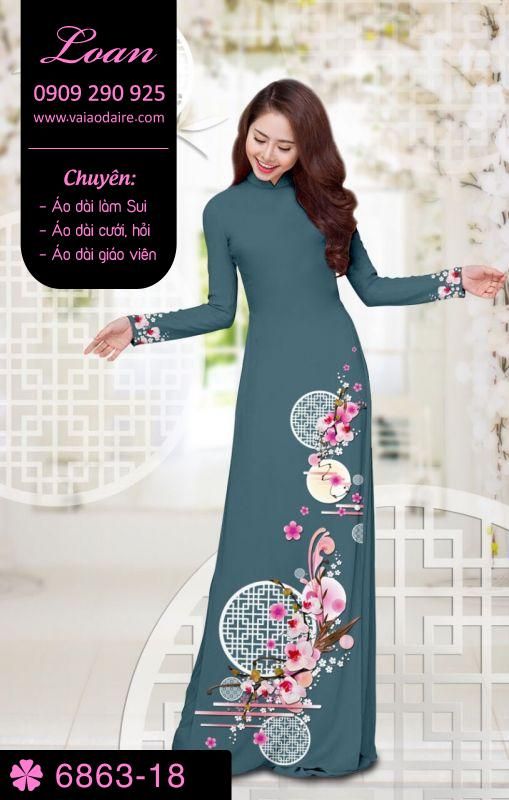 Vải áo dài hoa 3D