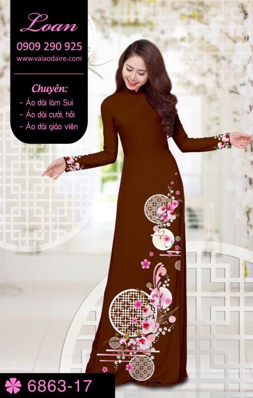 Vải áo dài hoa 3D